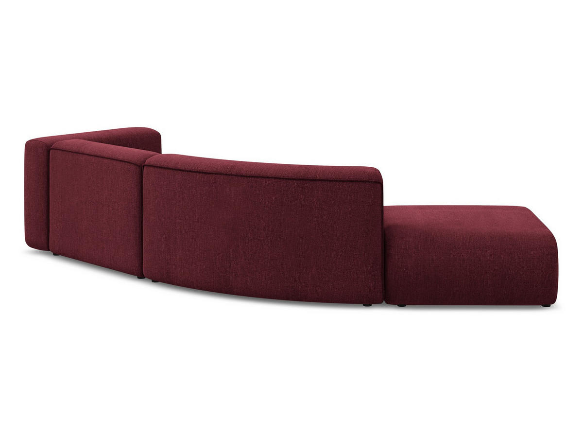 4-SITZER-SOFA Chenille Stoff Rot - Rot/Weinrot, Kunststoff/Textil (335/70/166cm) - Makamii
