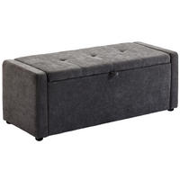 TRUHENBANK DE-16454 breit gepolstert mit Stauraum Dunkelgrau - Dunkelgrau, Textil (122/44/48cm) - ComfortXL