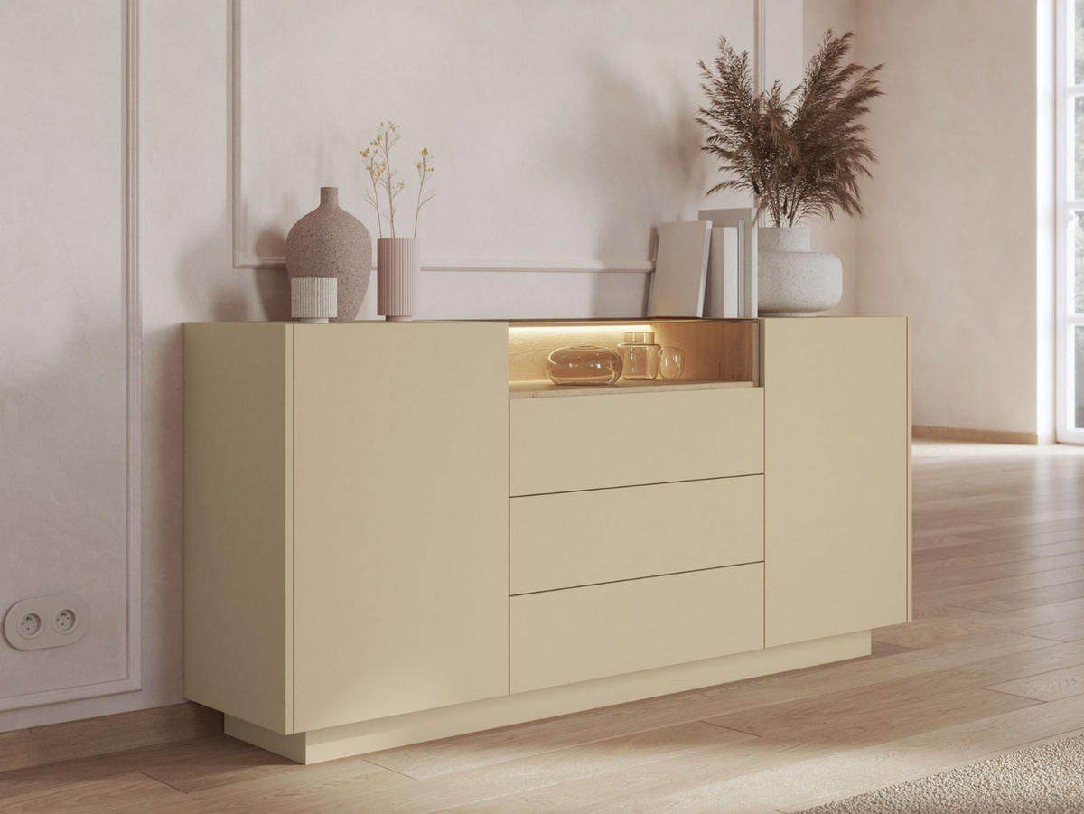 SIDEBOARD TULUM - Beige, Holzwerkstoff (176/83/40cm) - Compleo24