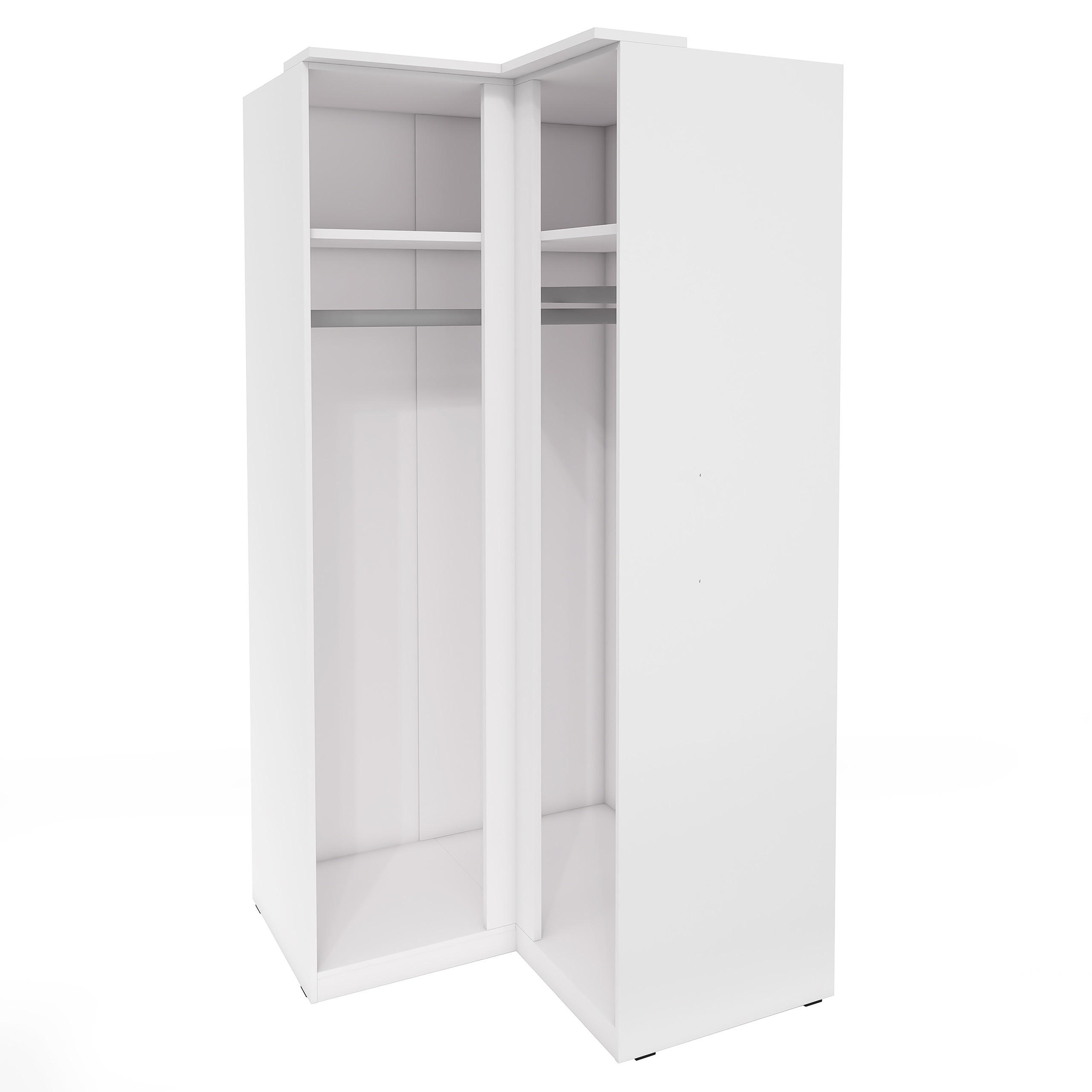 DREHTÜRENSCHRANK OTTIMA 109/217/63 cm 2-türig Weiß - Weiß, Holzwerkstoff (109/217/63cm) - MASSENO