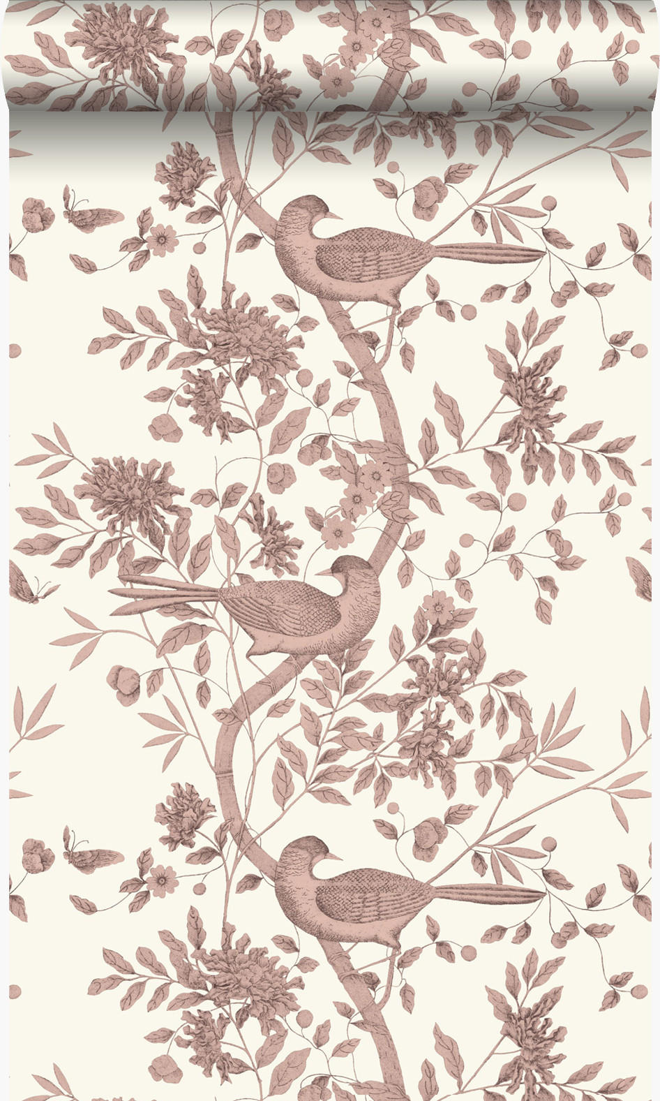 TAPETE Vogelgravur 53 cm x 10.05 m - Rot, Papier (53/1000cm) - Origin Wallcoverings