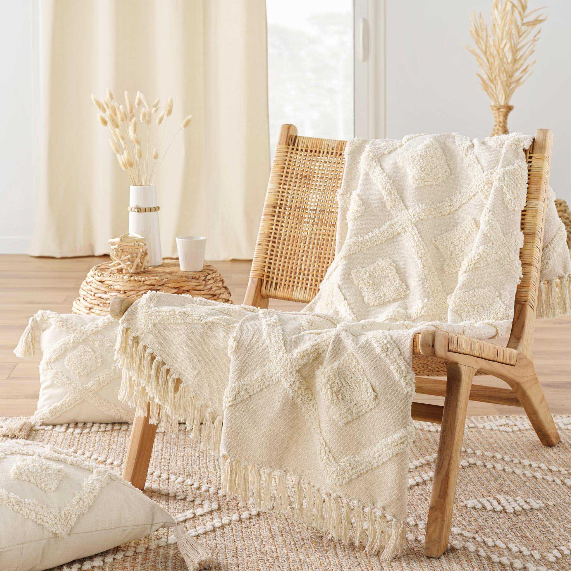 TAGESDECKE Inca 125/150 cm - Beige, Naturmaterialien (150/125cm) - Douceur d´intérieur
