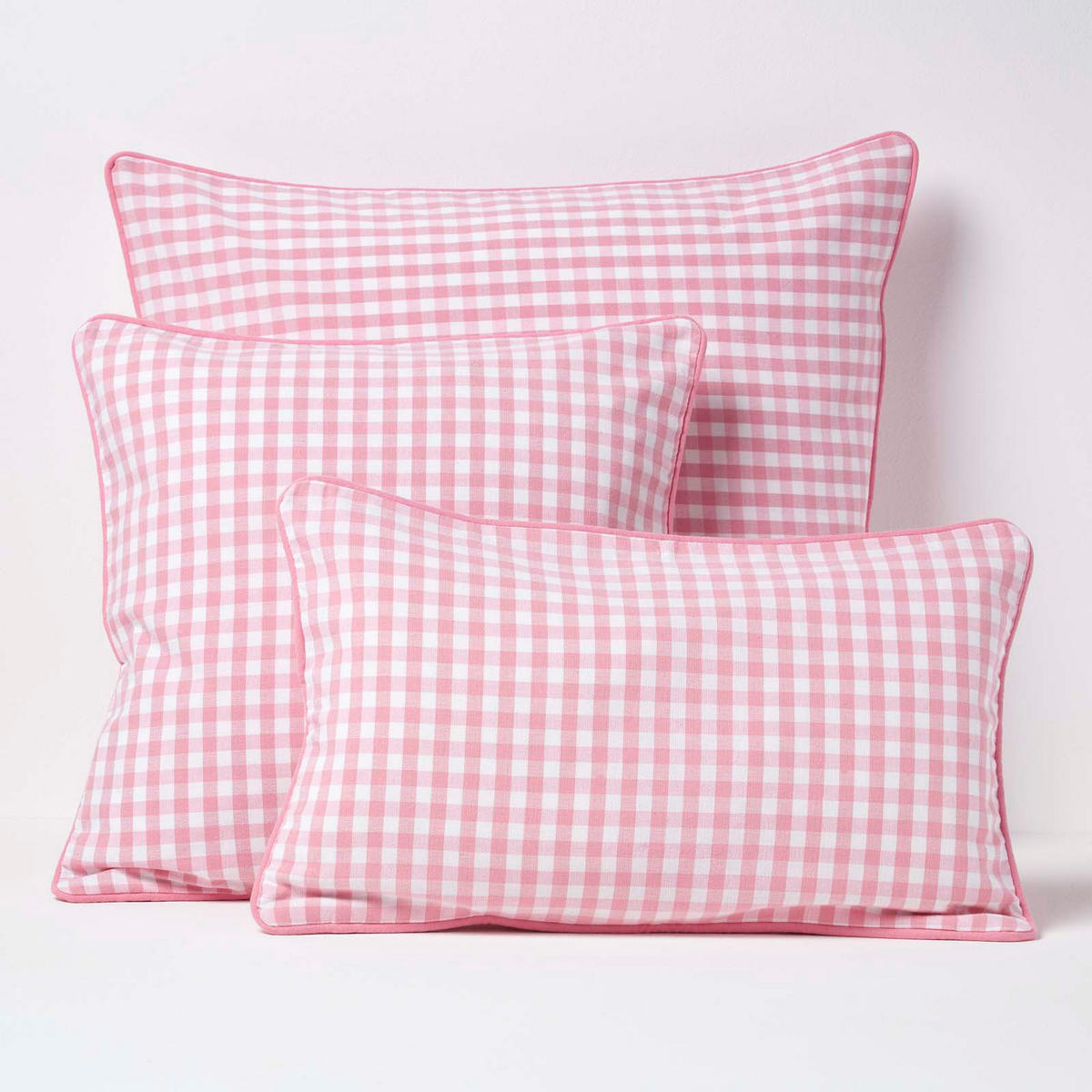 KISSENHÜLLE Vichy-Karo 30/50 cm, 100% Baumwolle - Rosa, Textil (30/50cm) - Homescapes