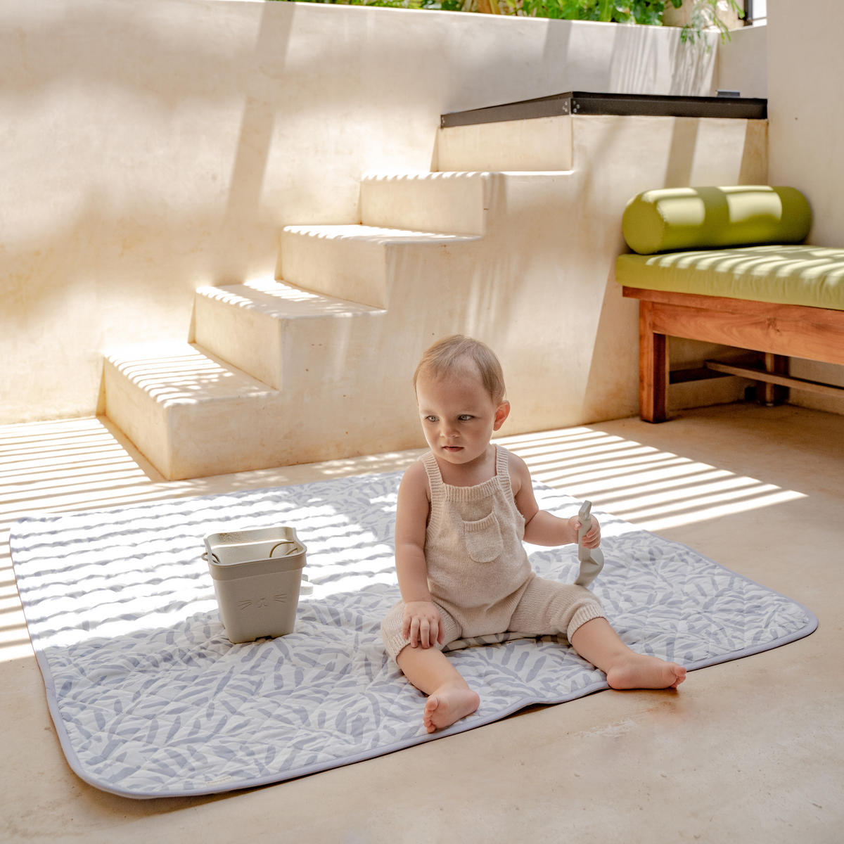 SPIELMATTE Wander Classic Ocean Stone 120x120 - Grau, Kunststoff (120/120cm)