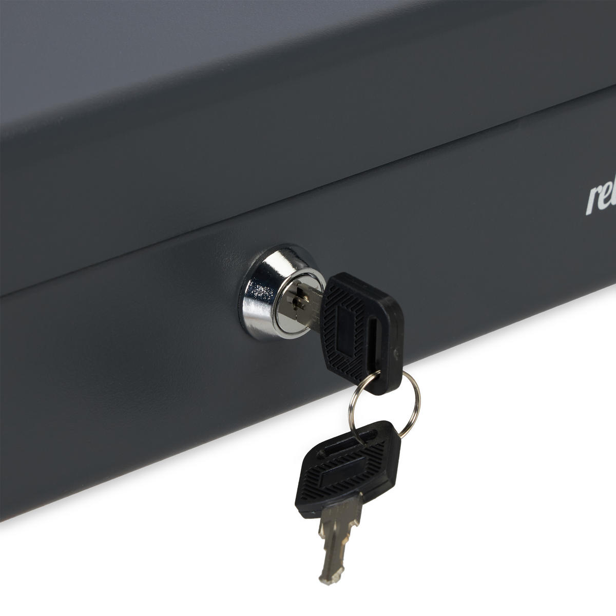 POKLADNIČNÁ kasa - antracitová, kov/plast (30.5/9/23.5cm) - Relaxdays