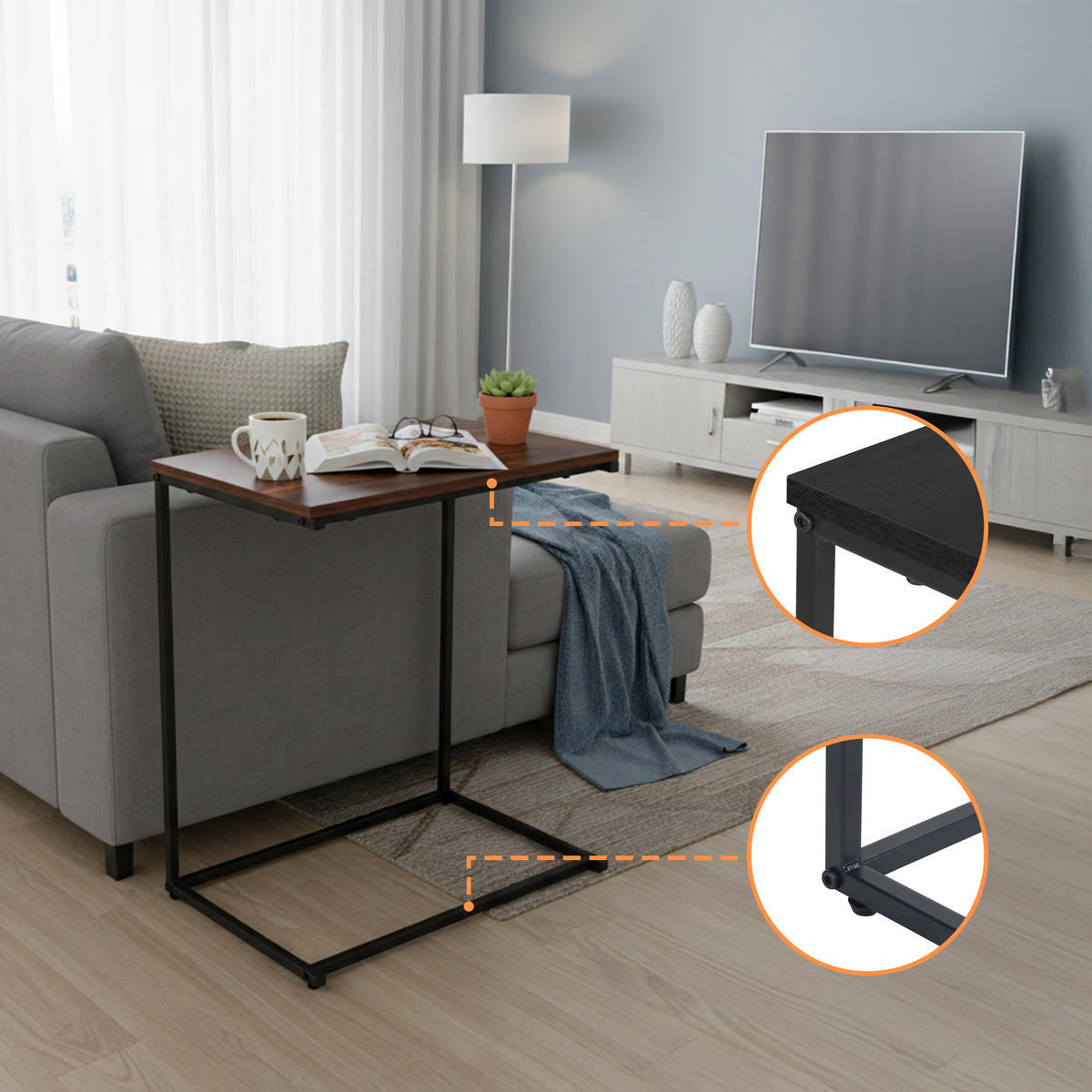 BEISTELLTISCH - Multicolor, Holzwerkstoff/Metall (35/55/60cm) - Relaxdays