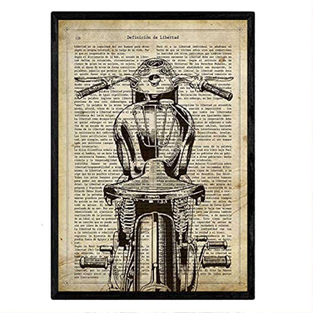 POSTER Bootsplakat Mit Brujula A4 Schwarzer Rahmen - Schwarz, Papier (29.7/5/21cm) - Nacnic