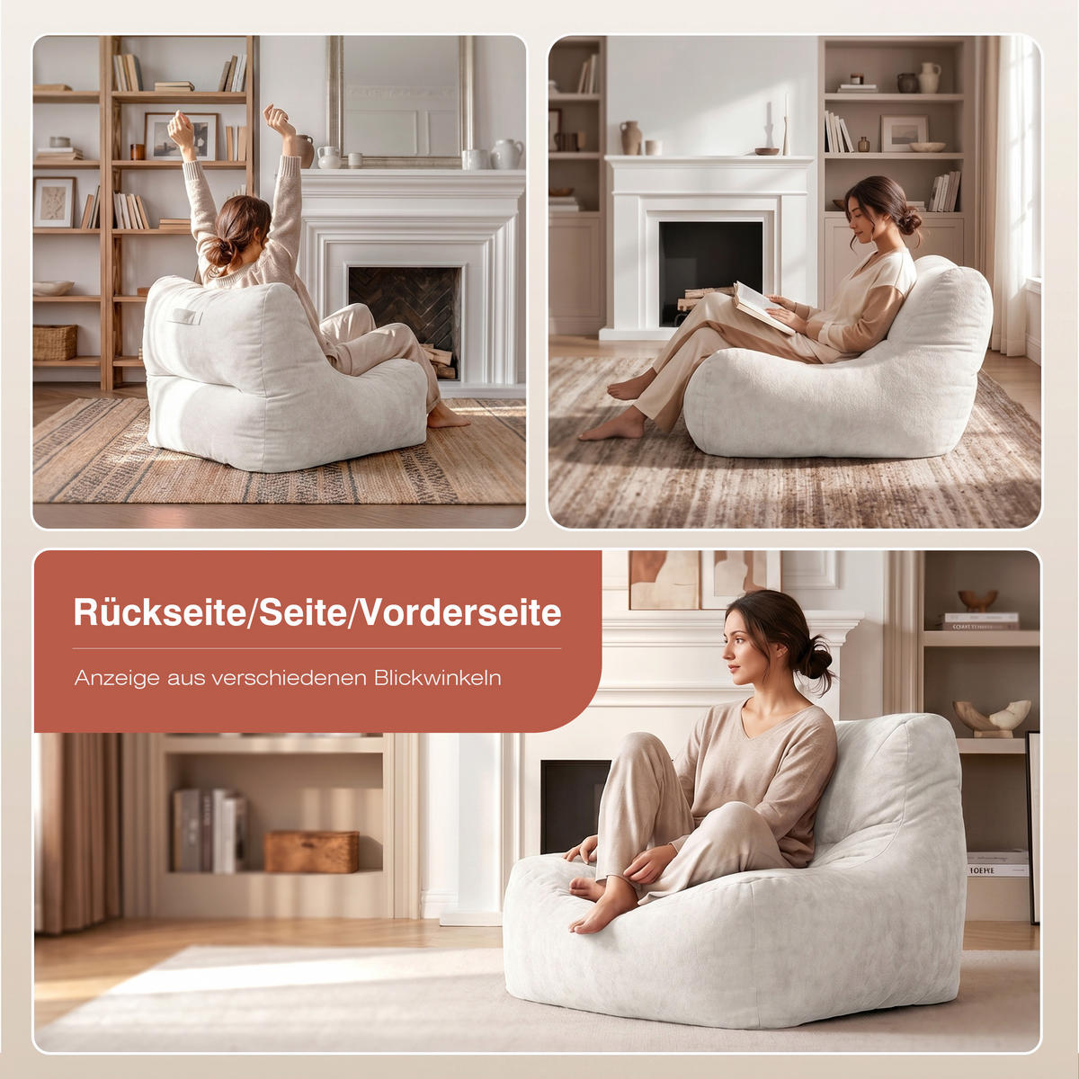 EINZELSOFA 4361 - Weiß, Textil (90/38/92cm) - Vercart