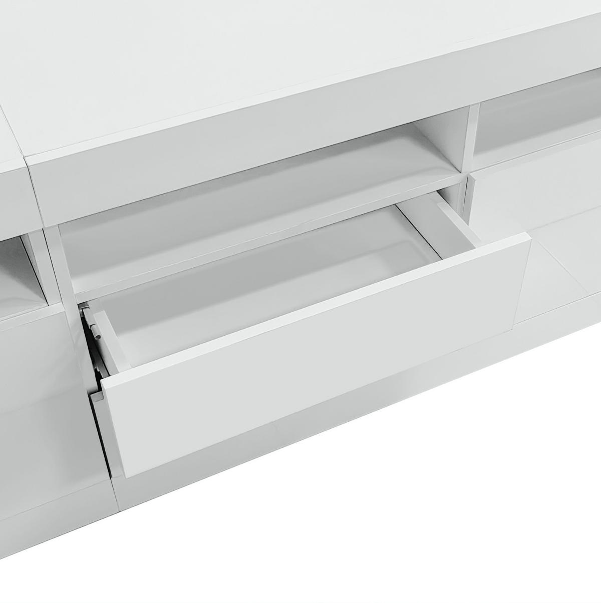 LOWBOARD 160/35/60 cm Weiß aus Spanplatte mit LED-Beleuchtung - Weiß, Holzwerkstoff (35/60/160cm) - OKMYHOME