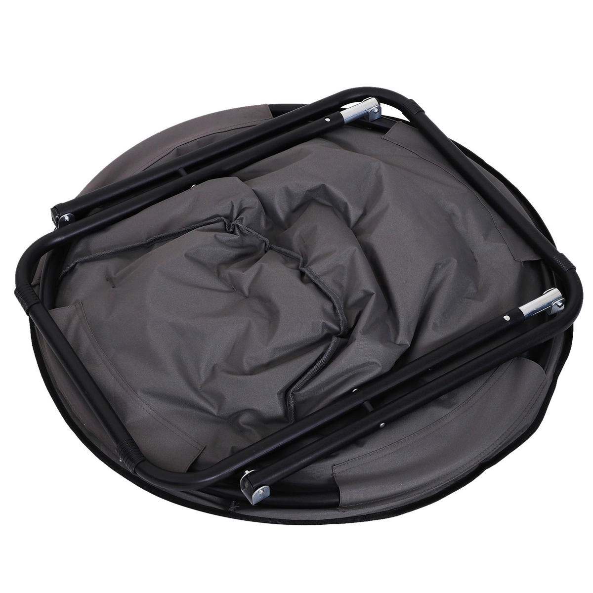 KLAPPSTUHL, Metall, 600D-Oxfordstoff, Grau - Grau, Metall (80/75/80cm) - Outsunny