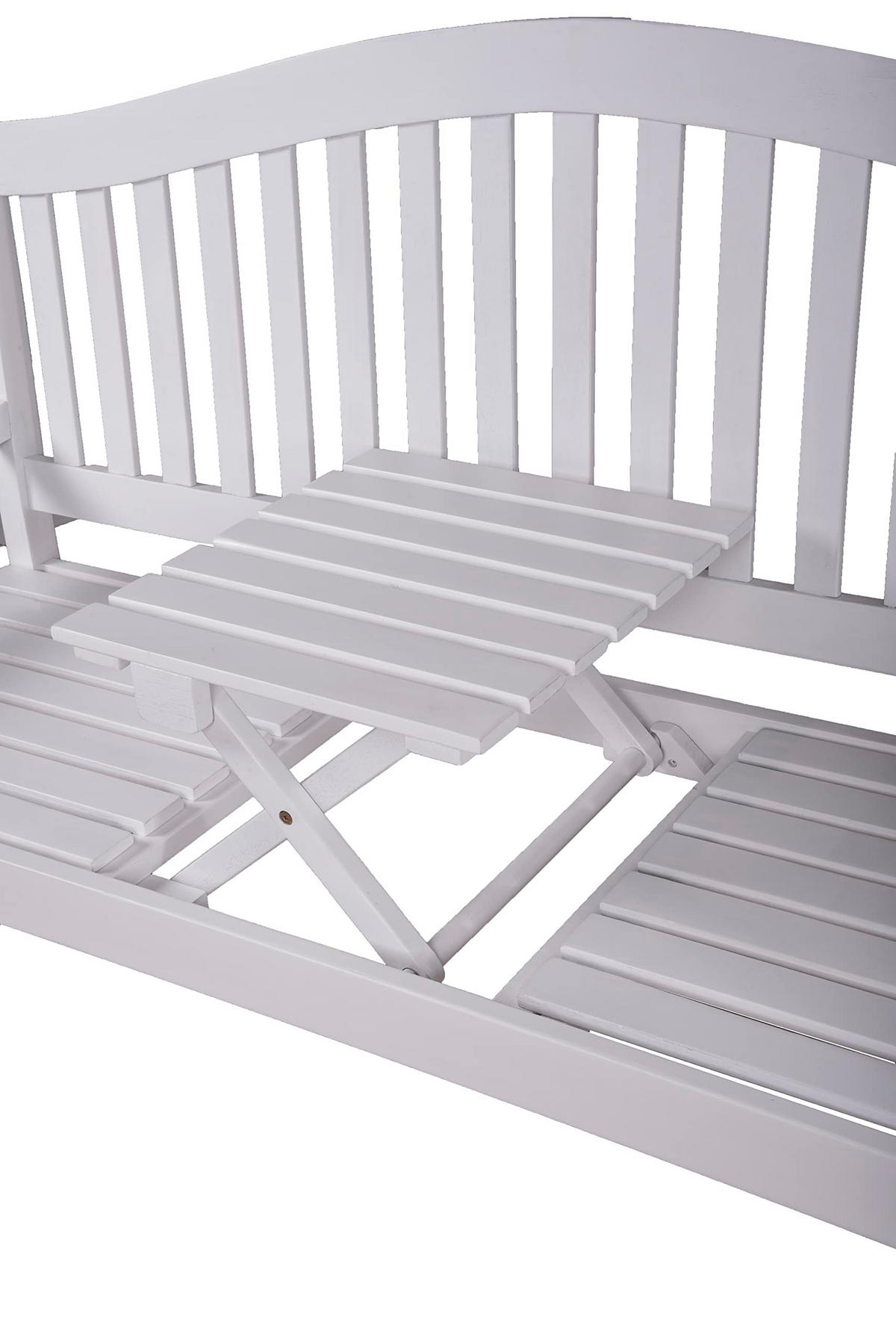 GARTENBANK Lucca hochklappbarer Tisch Terrassenbank - Grau, Holz (63/105/150cm) - DELUKE