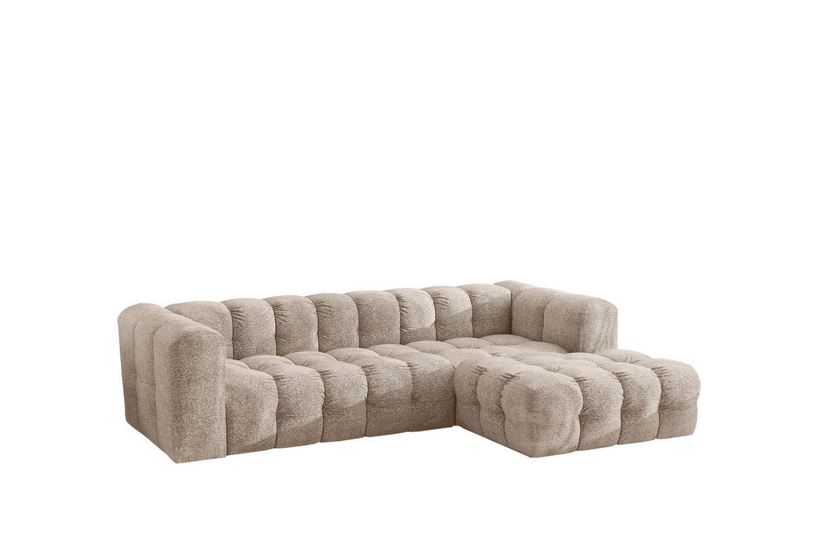 ECKSOFA L-form BALOO L, Chenille-Stoff Arena, Beige, Rechts - Beige, Holz (280/193cm) - Kaiser Möbel