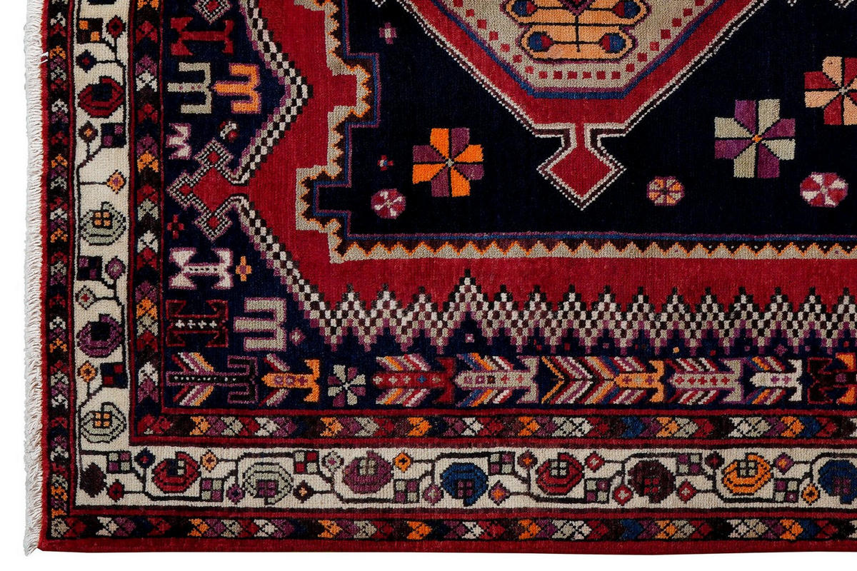 ORIENTTEPPICH handgeknüpft Afshar Blau 199/144 cm Schurwolle - Blau, Textil (144/199cm) - Looma