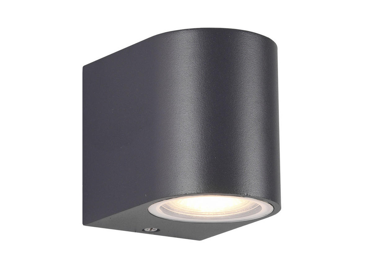 AUSSENWANDLEUCHTE Aluminium Anthrazit, Höhe 8cm - Anthrazit, Metall (7/8/9cm) - meineWunschleuchte