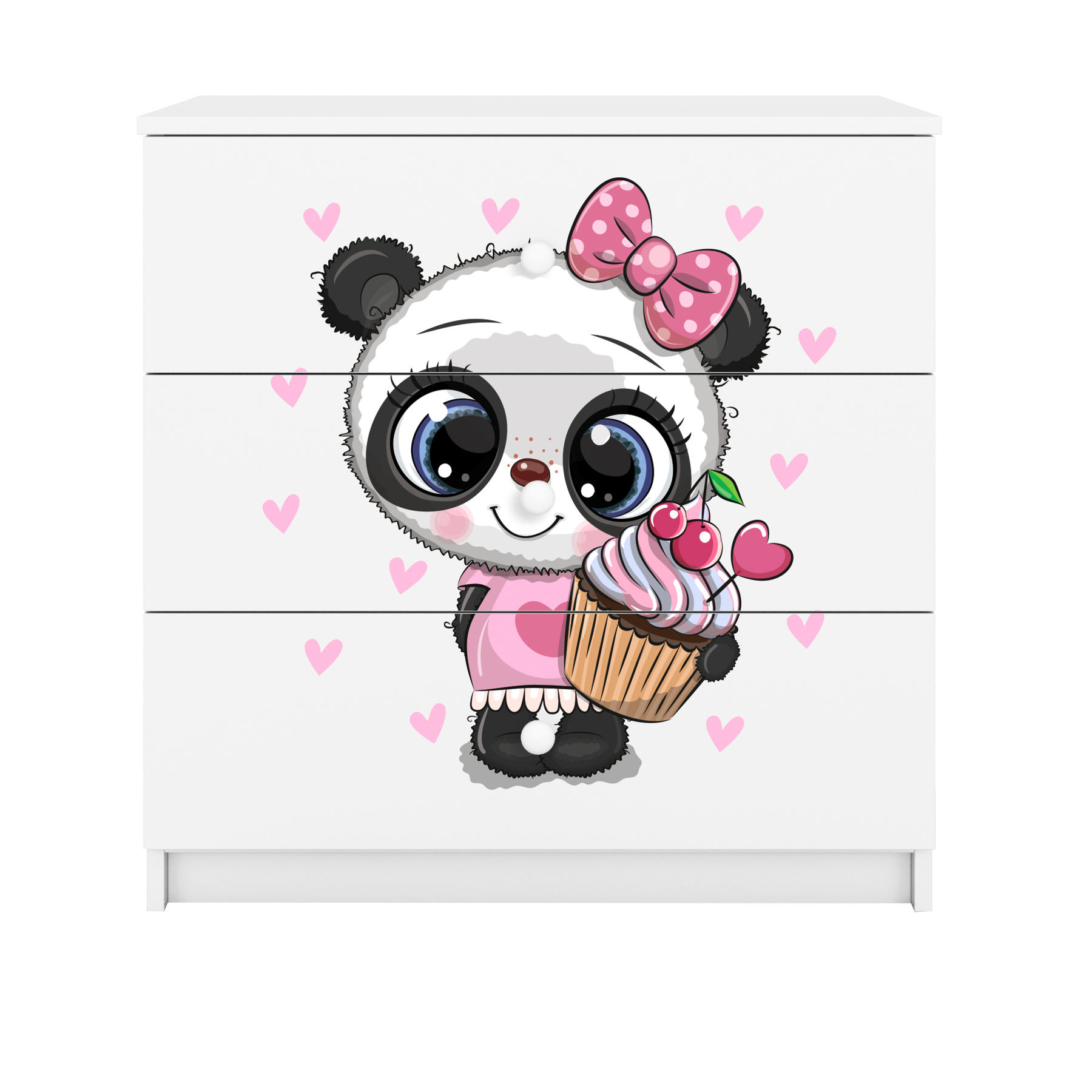 KOMMODE Babydreams Panda 81/81/41 - Weiß, Holzwerkstoff (81/81/41cm) - RAUMHIRSCH FURNITURE