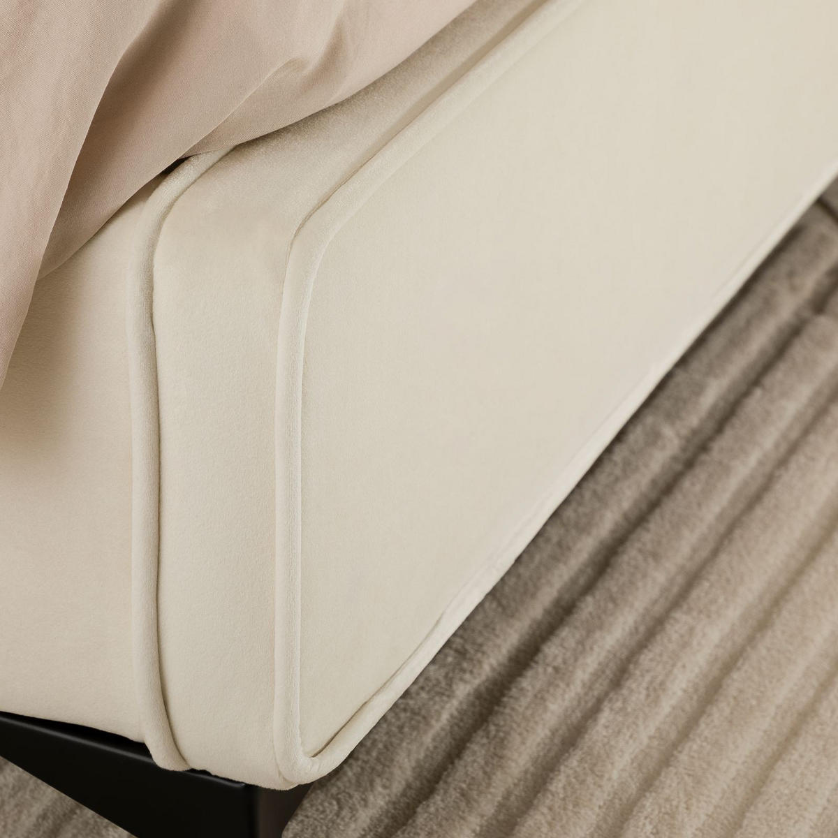 POLSTERBETT LAVORO 140X200 CM - Creme, Textil (140/200cm) - IDIMEX