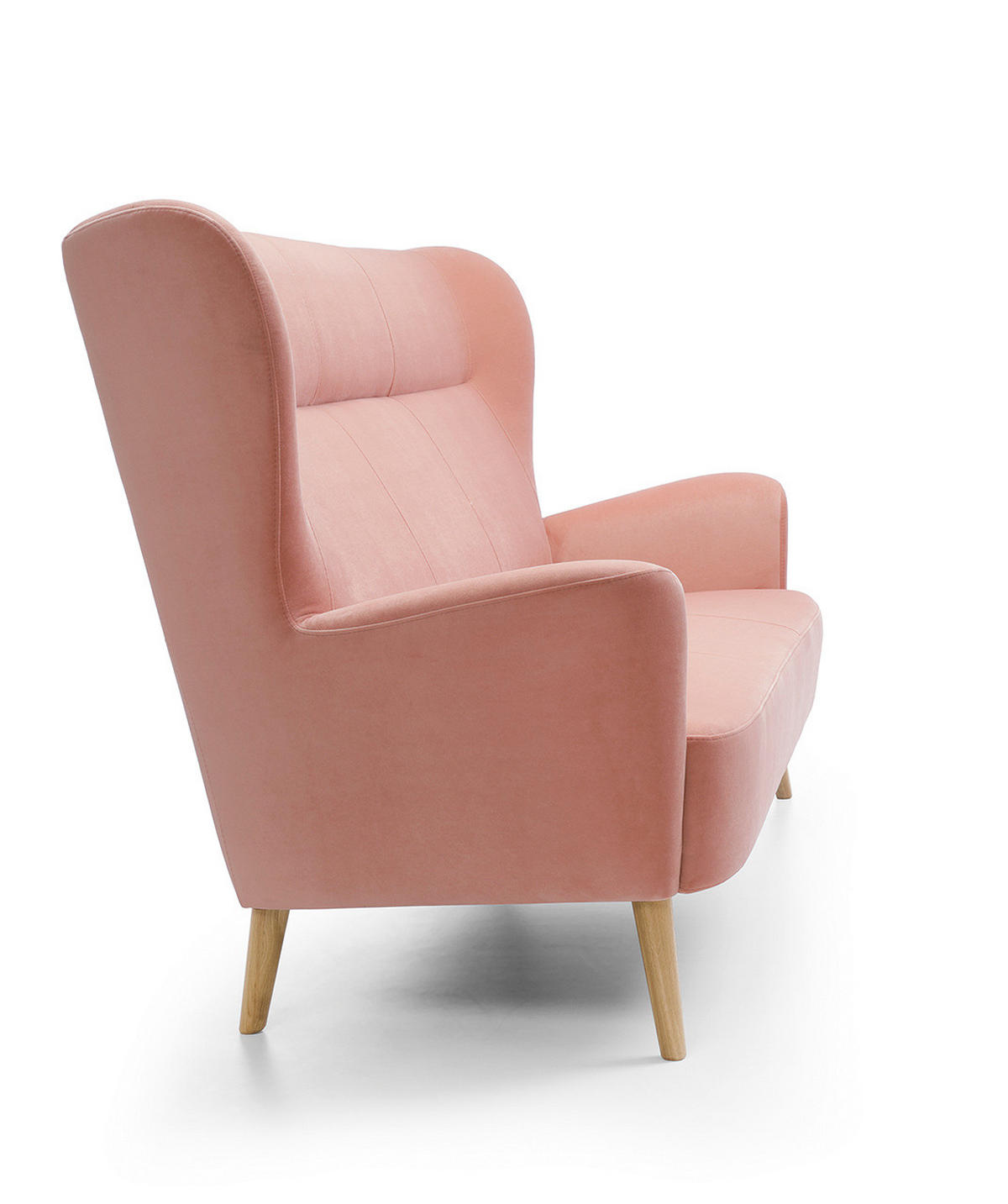 BETTSOFA RYZE Rosa Velours-Stoff - Rosa, Textil (93/110/189cm) - MASSENO