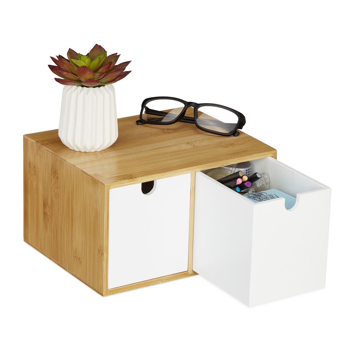 SCHREIBTISCHORGANIZER - Multicolor, Holz/Holzwerkstoff (20/24.5/14.5cm) - Relaxdays