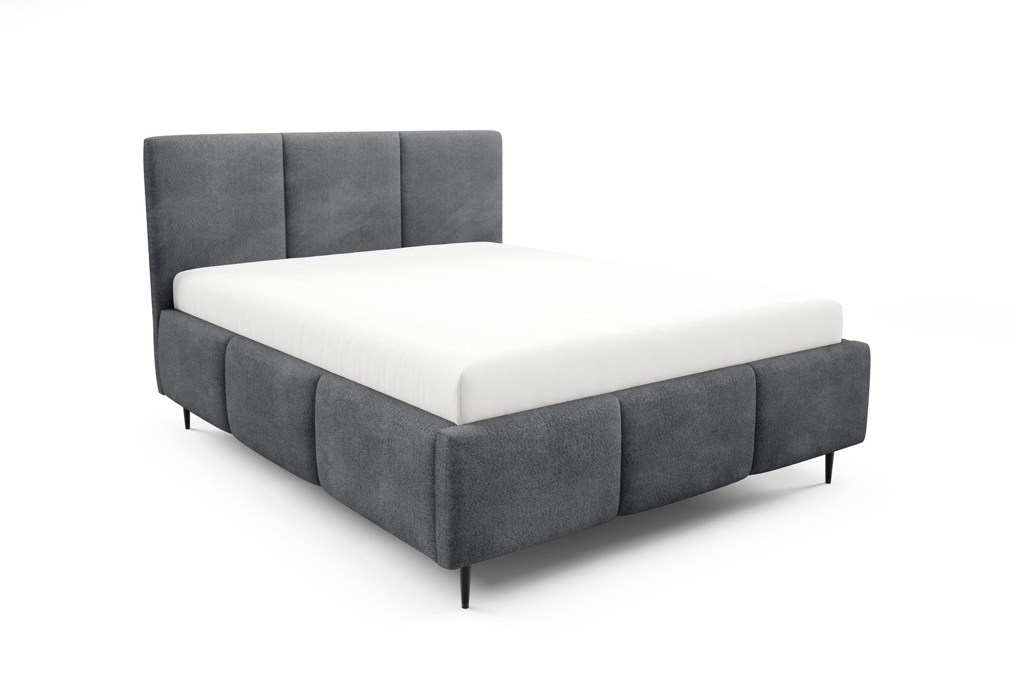 POLSTERBETT Miami Komplettset - Anthrazit, Holzwerkstoff/Textil (160/200cm) - Fun Möbel
