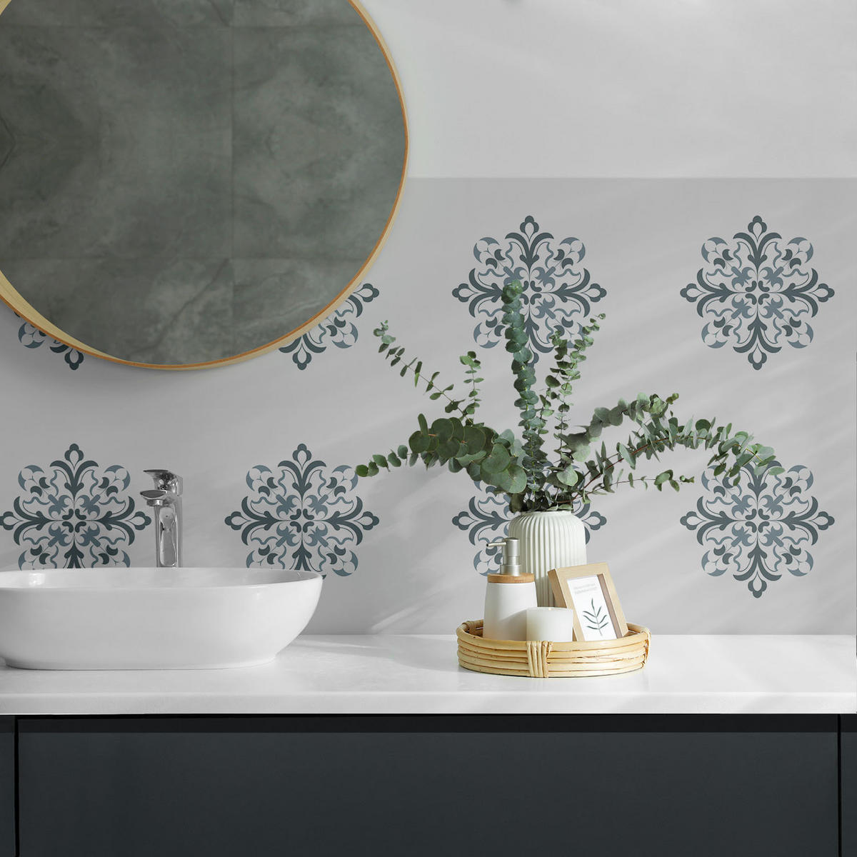 WANDPANEEL 9 Stück 30x30 cm selbstklebend Velaria - Hellgrau, Kunststoff (30/1.6/30cm) - Wallfluent