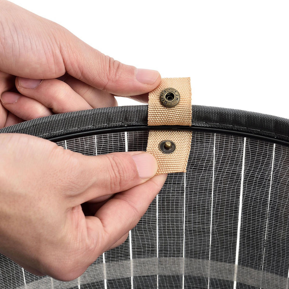 WÄSCHEKORB Curly-Round 55 L grau - Grau, Holz (35/60/35cm) - Juskys