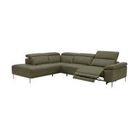 ECKSOFA Fiesta Echtleder mit 1 x Relaxfunktion Olivgrün - Olivgrün, Leder/Metall (220/282cm)