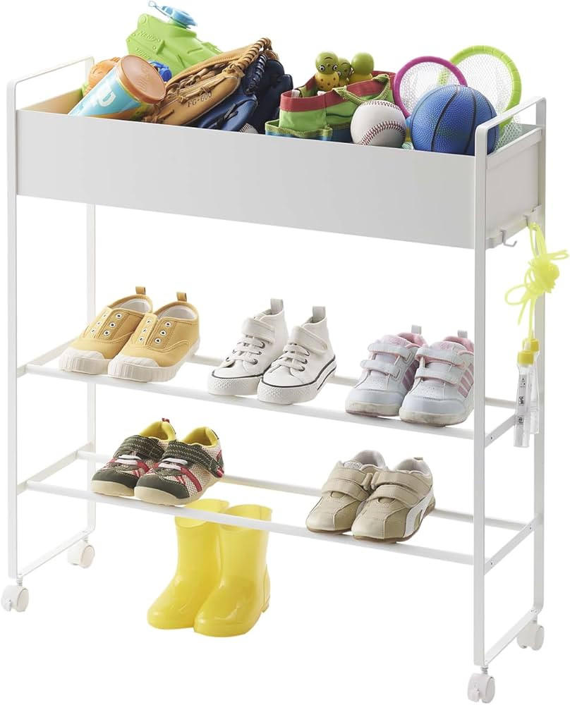 KINDERSCHUHREGAL Tower 5278 74,5/74,5/22 cm - Weiß, Metall (74.5/74.5/22cm) - Yamazaki