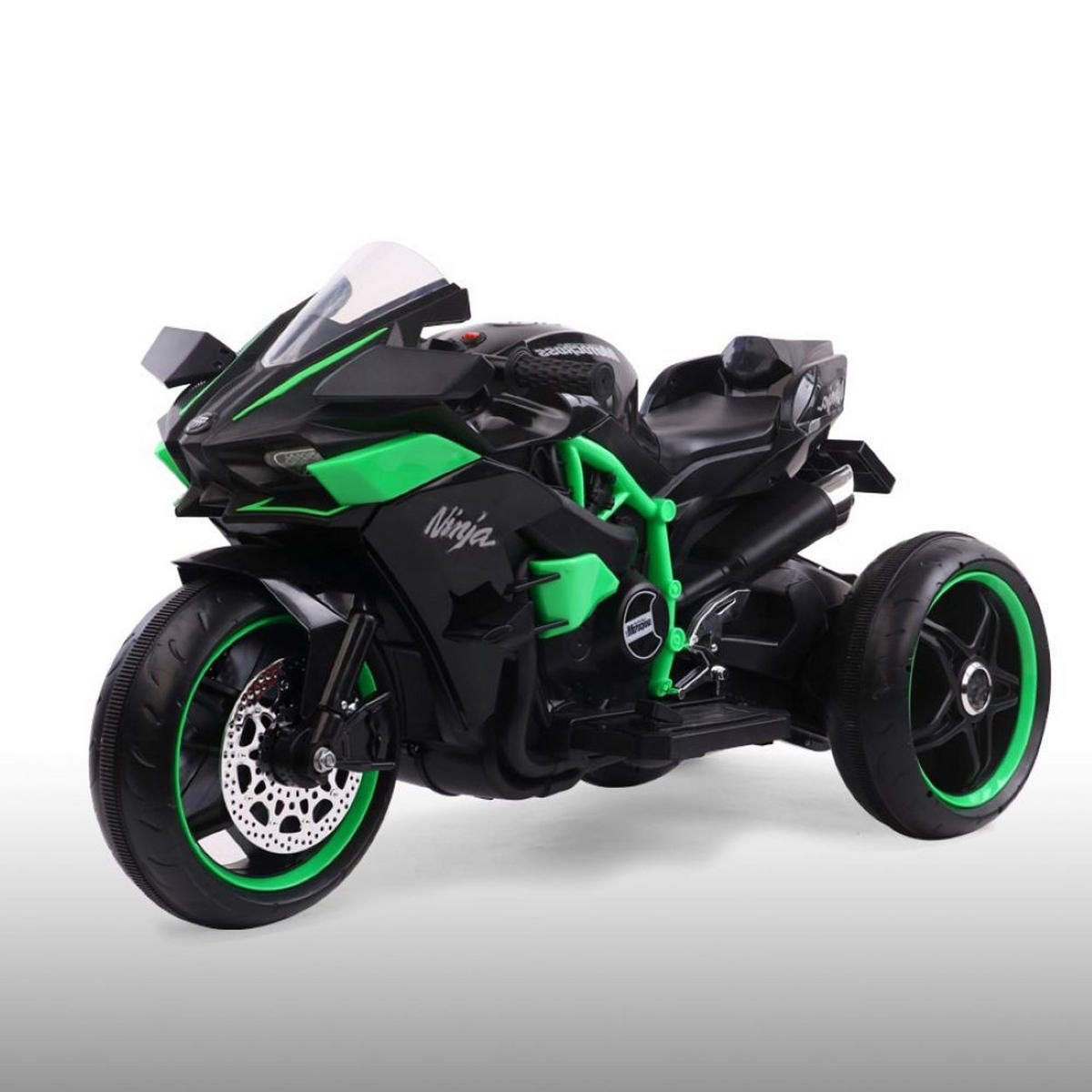 ELEKTROMOTORRAD Ninja schwarz drei Kunststoffräder, LED-Beleuchtung, Mp3 - Schwarz, Kunststoff (105/33/53cm) - Moni