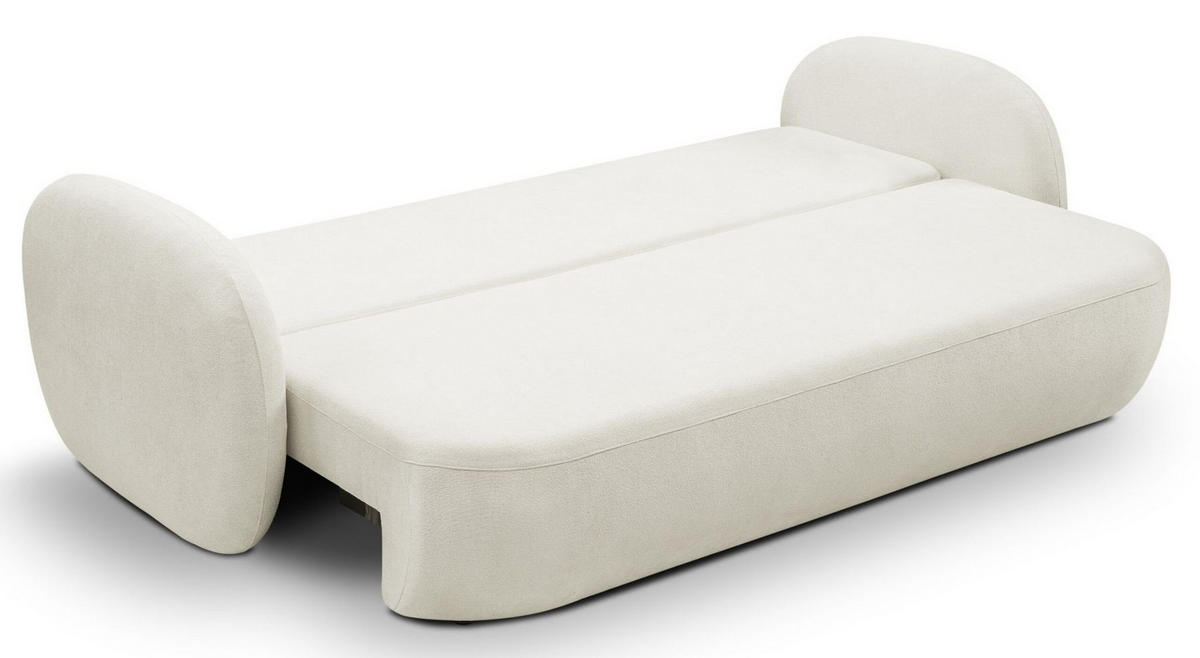 SCHLAFSOFA LIO, Sofa mit Schlaffunktion und Bettkasten, Farbe: Weiß, Velourstoff - Weiß, Textil (238/86/101cm) - Sepro Meble