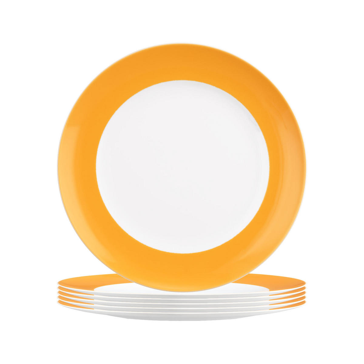 FRÜHSTÜCKSTELLER Liberty Pure Colors Mango Orange ø 22,5 cm 6er Set - Orange, Keramik (22.6cm) - Seltmann Weiden
