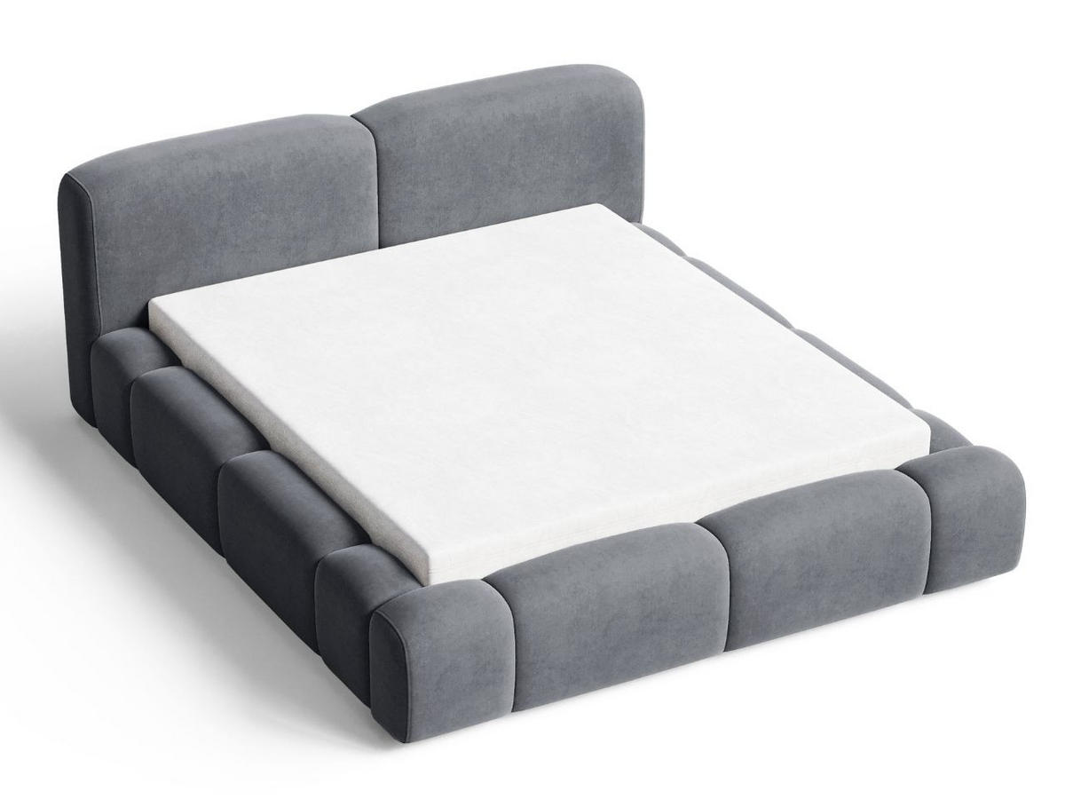 POLSTERBETT Aubi 180x200 Dunkelgrau - Dunkelgrau, Textil (180/200cm) - Graingold