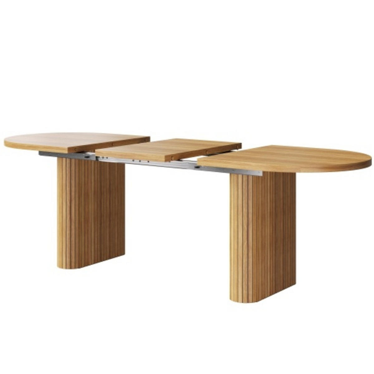 ESSTISCH Ausziehbarer120-160×80×75,5 cm aus MDF und Metall mit strukturierten Metallbeinen, braun - Braun, Holzwerkstoff (160/80/75.5cm) - Luhomfu