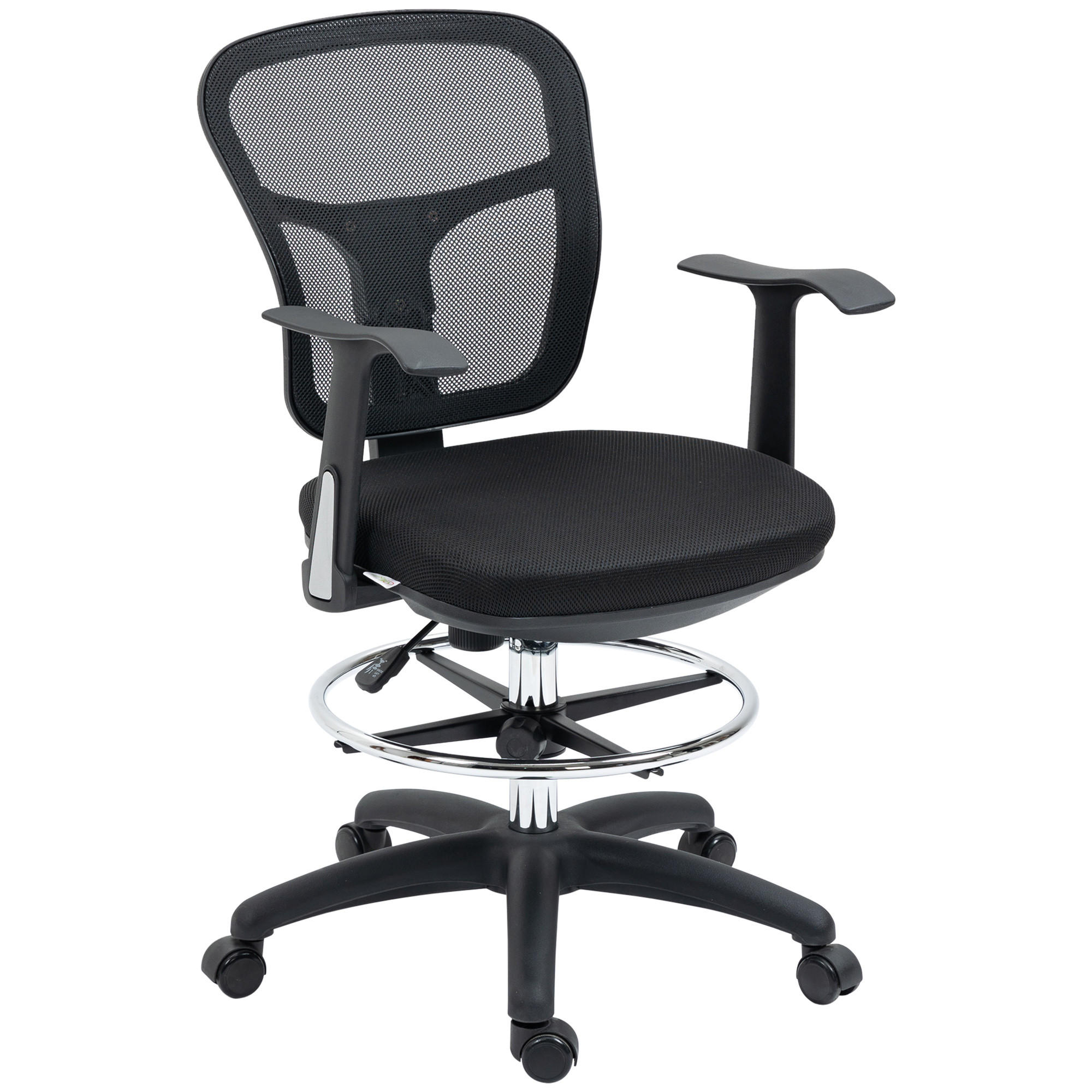 BÜROSTUHL Luleå Fors Schwarz Netzgewebe (100% Polyester) 59/59/95-115 cm - Schwarz, Kunststoff/Textil (59/115/59cm) - Jamb