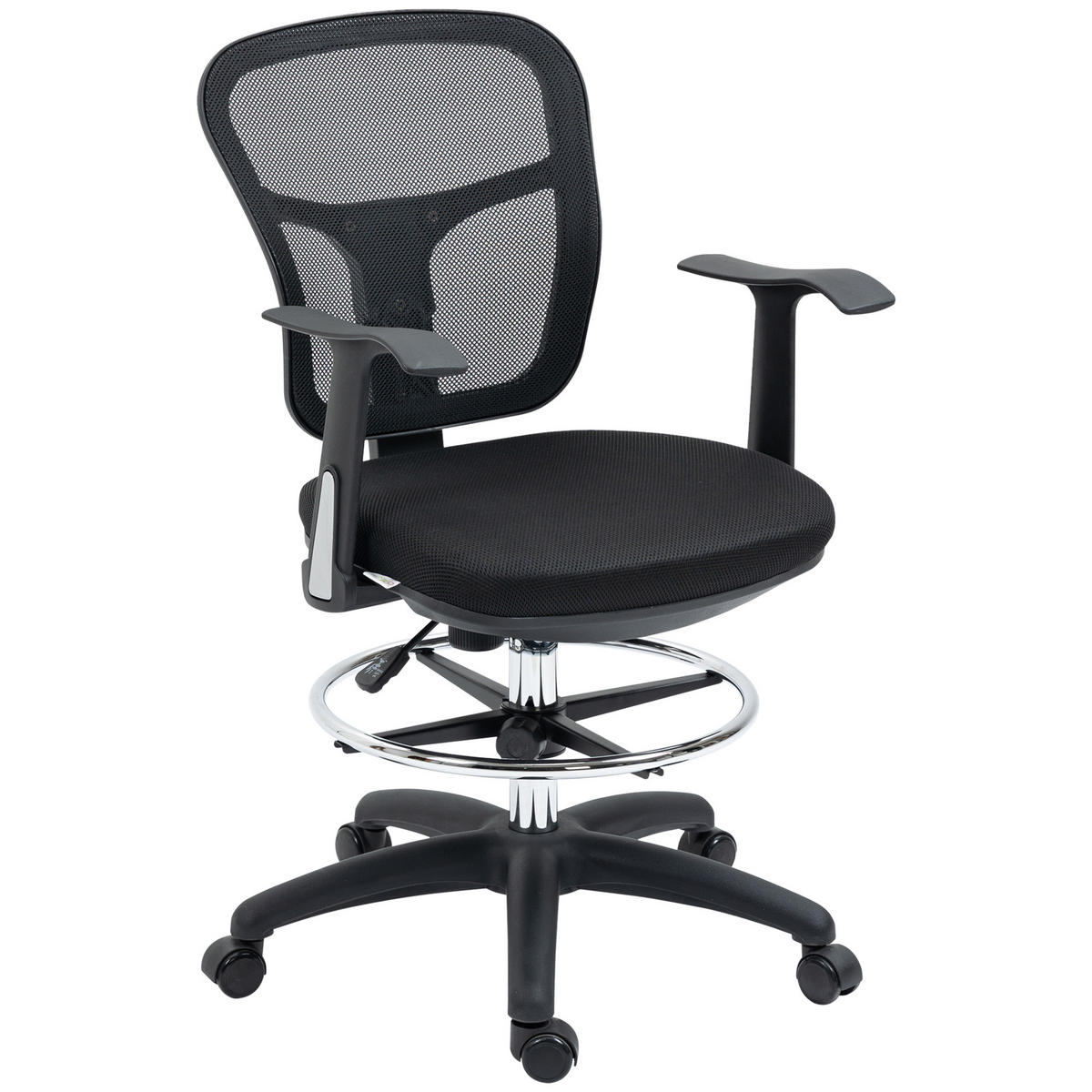 DREHSTUHL DE-05135 Inkl. Fußstütze & höhenverstellbar Schwarz - Schwarz, Metall (59/115/59cm) - ComfortXL