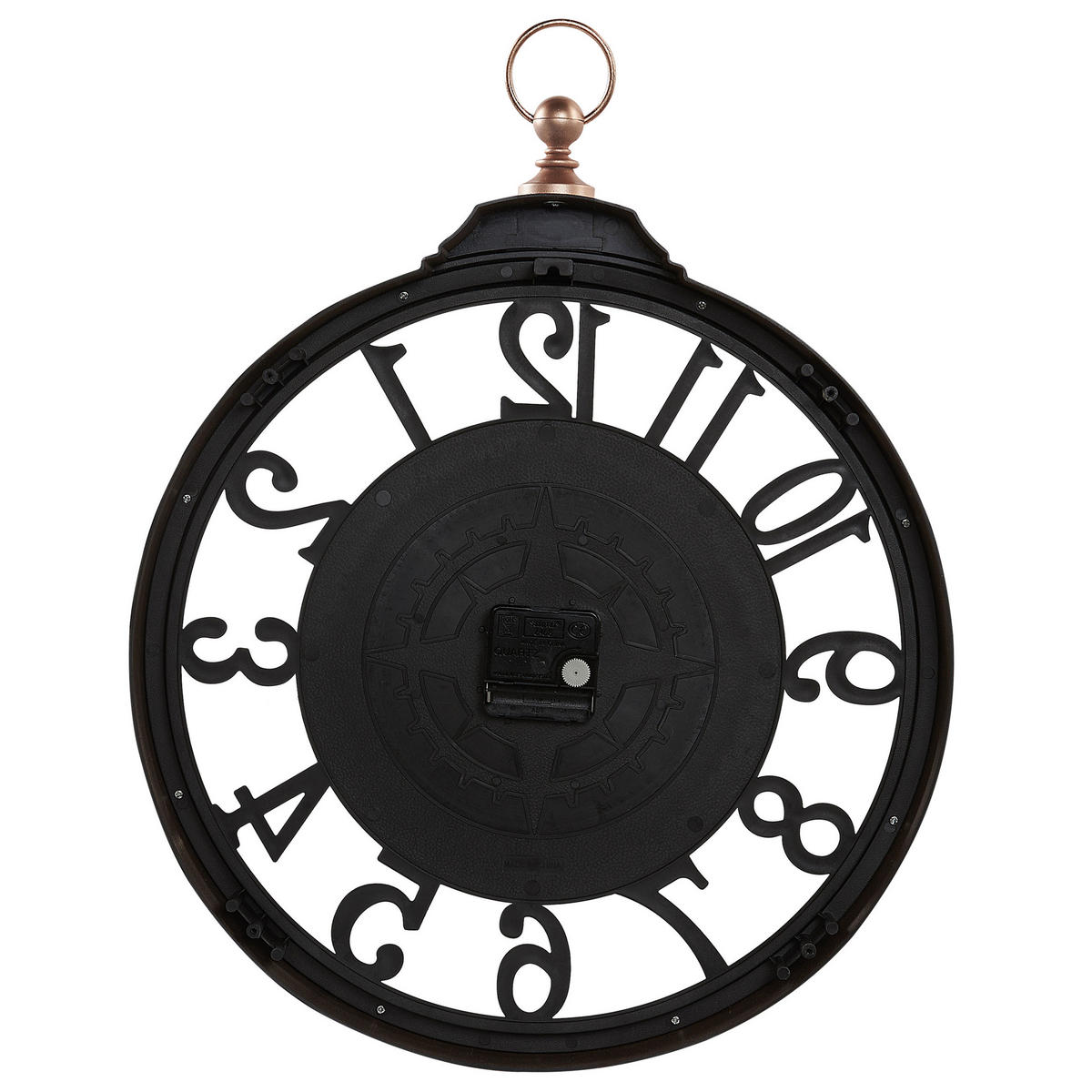 WANDUHR Kunststoff schwarz/kupfer Alloza - Schwarz, Kunststoff (44/52/5cm) - Beliani