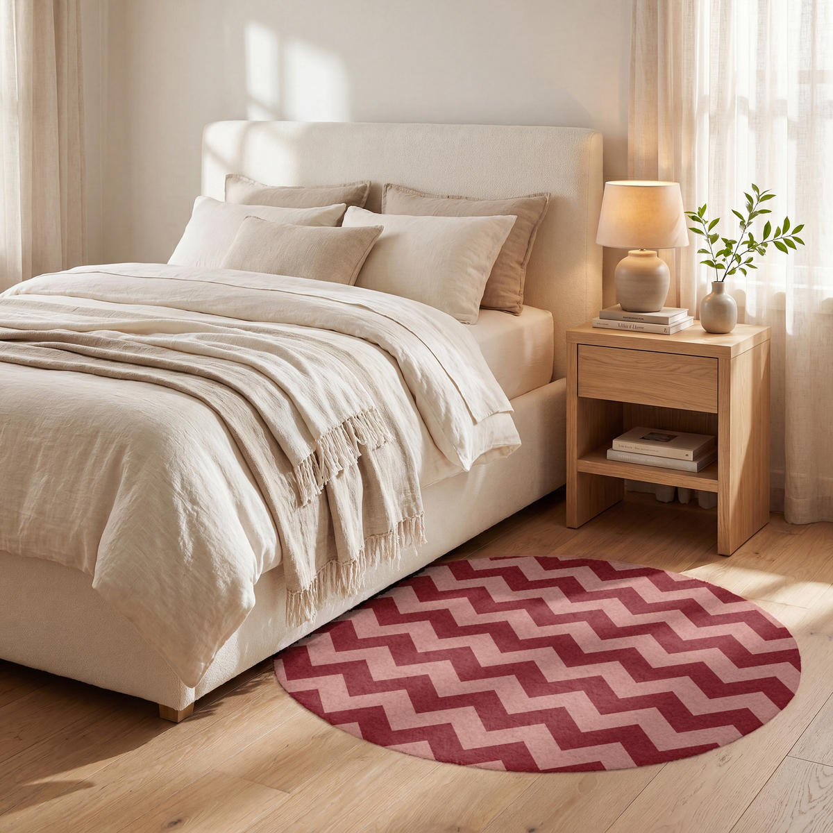 KOBERCE - Cikcak - Pruhy - Vzor - Červená - 90x90 cm - červená, textil/plast (90/90cm) - OnlyWow