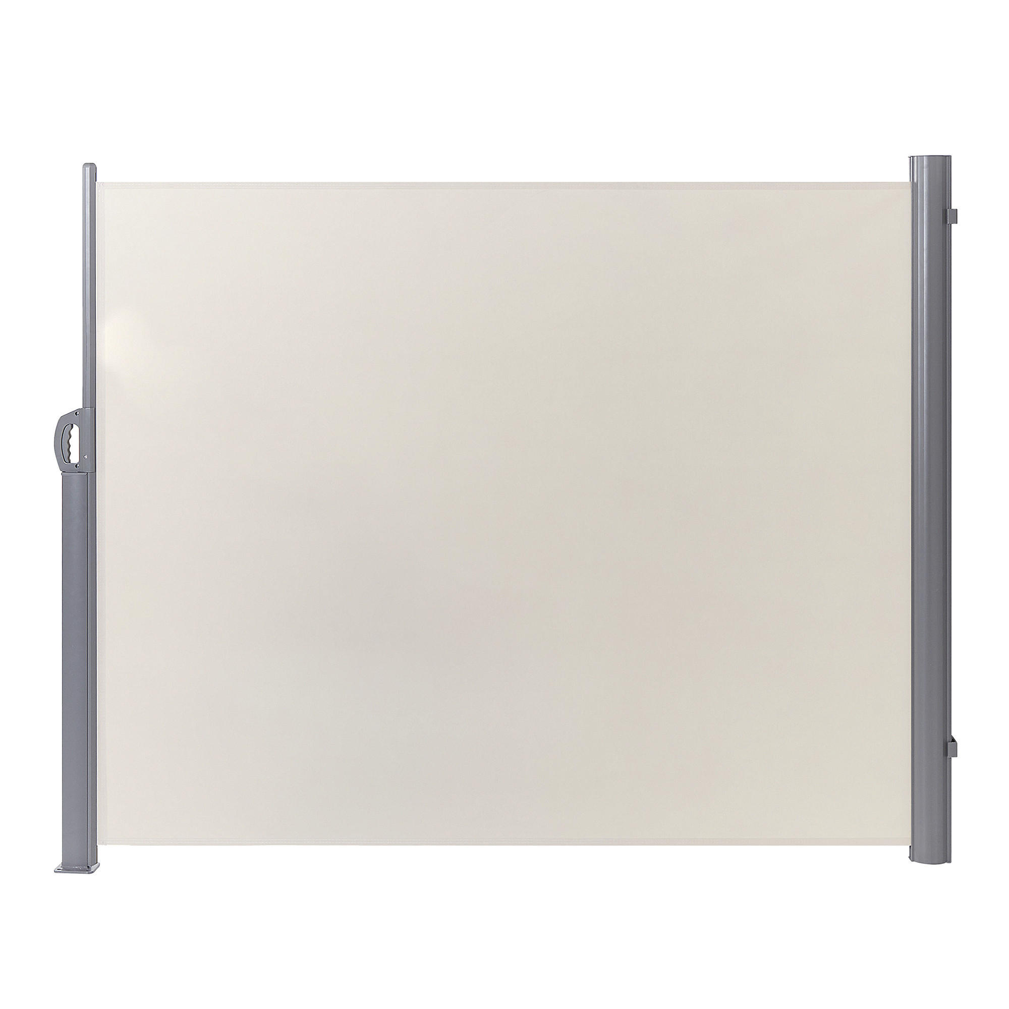 SEITENMARKISE beige ausziehbar 160/300 cm Dorio - Beige/Silberfarben, Kunststoff (305/160/9cm) - Beliani