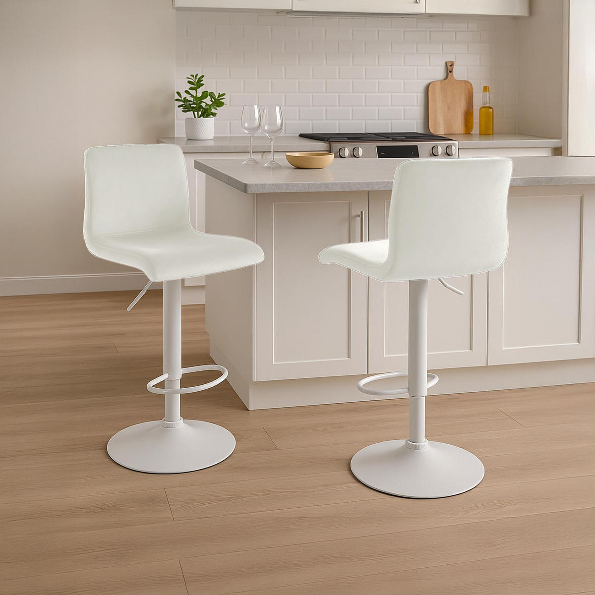 BARHOCKER Samt Creme - Creme, Textil (39/83/36cm) - CLP