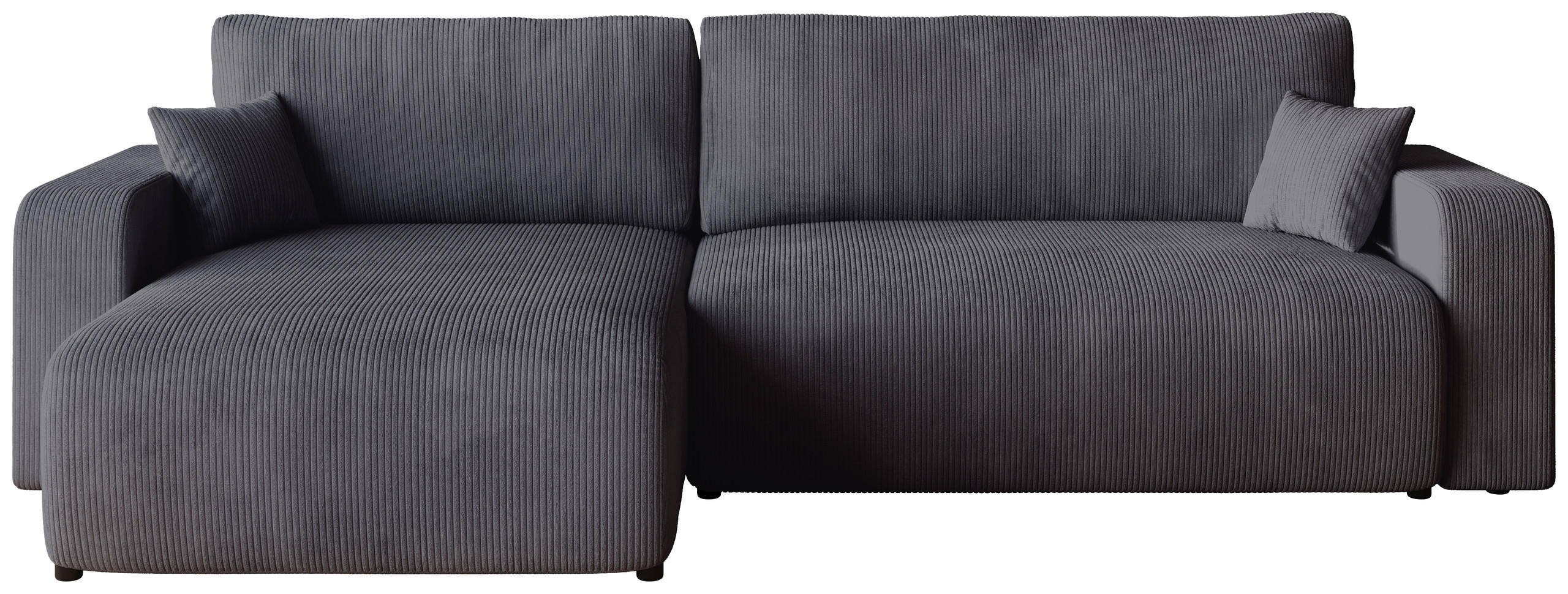 ECKSOFA PUMI XL mit Schlaffunktion Grau Cord - Grau, Textil (274/148cm) - Bromarkt