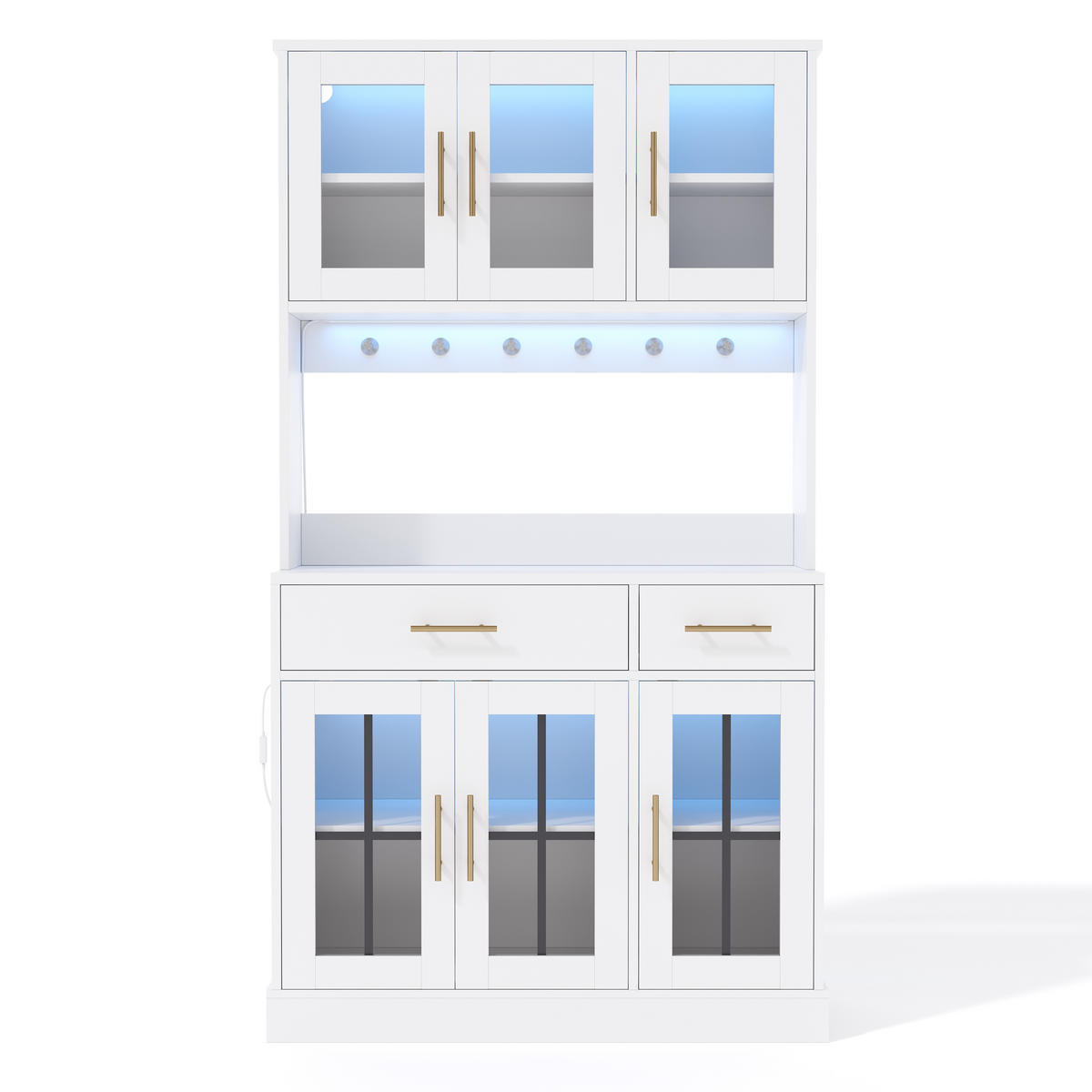 BUFFET 100/40/180 cm Weiß aus MDF mit LED-Beleuchtung - Weiß, Holzwerkstoff (100/180/40cm) - OKWISH