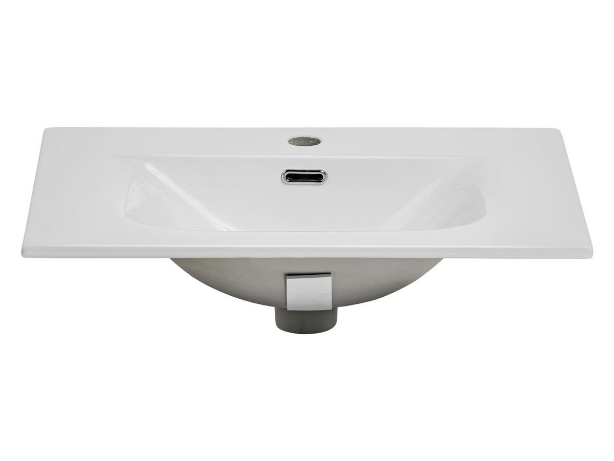 WASCHTISCHKOMBI 80cm 2 Teile - Ocean Beige O BM436 in Beige / Geölter Eiche - Beige, Holz/Keramik (80/57/46cm)