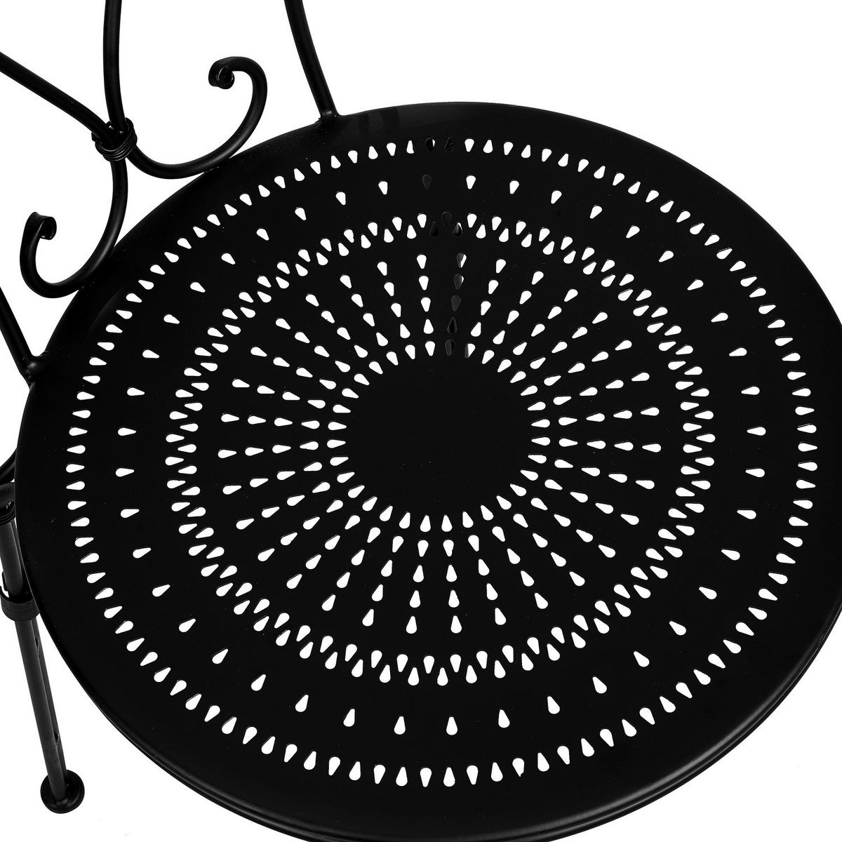 GARTENMÖBEL-SET (3-teilig) Castello - Schwarz/Weiß, Stein/Metall - BUTLERS