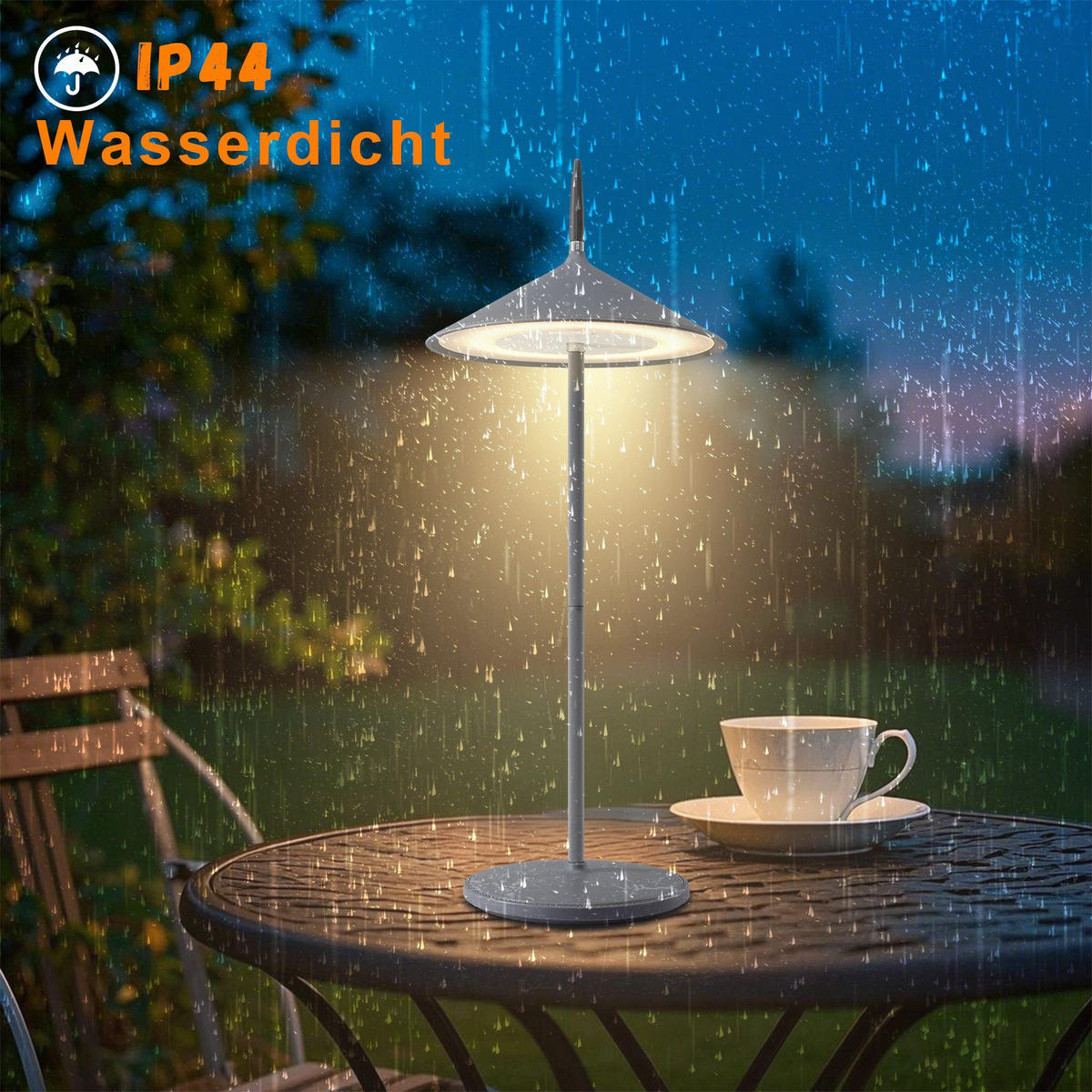 STOLNÍ lampa Abmeier LED 15,4/15,4/37,6 cm - šedá, plast (15.4/15.4/37.6cm) - Nettlife