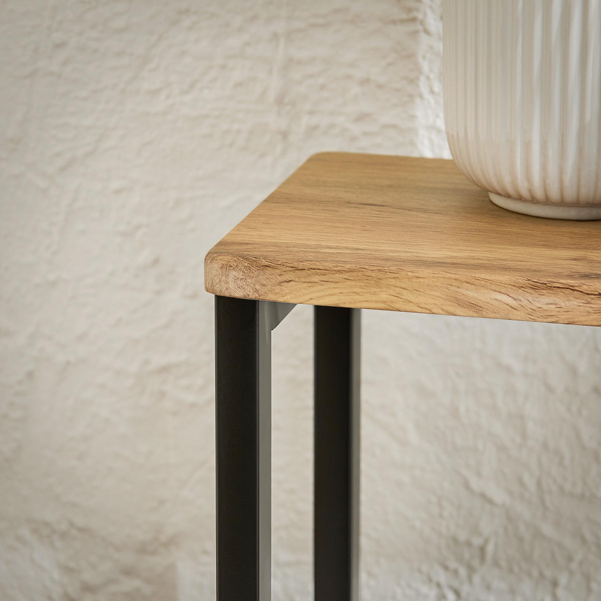 KONSOLENTISCH Natur-Schwarz - Schwarz/Naturfarben, Holzwerkstoff/Metall (20/120/81cm) - SoBuy