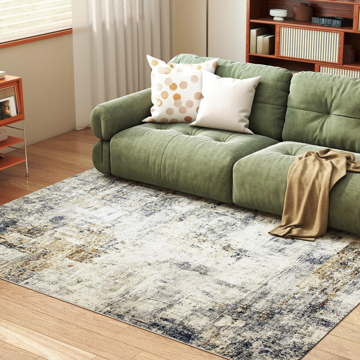 TEPPICH Polyester Grau - Grau, Textil (160/230cm) - HOMCOM
