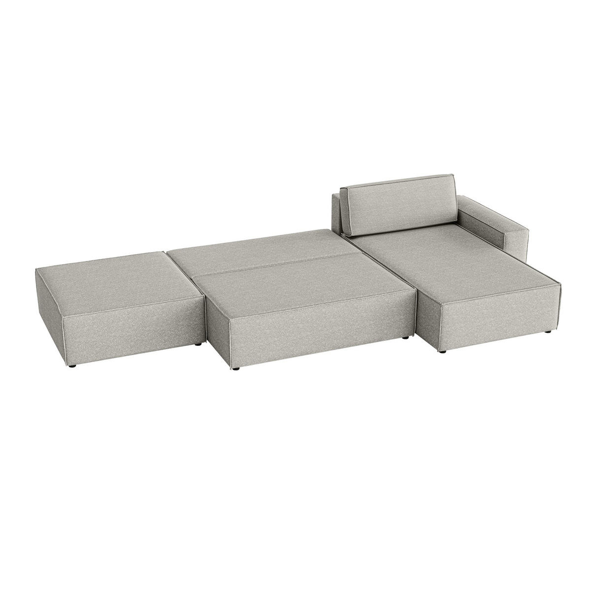ECKSOFA Lummo La mit Schlaffunktion, Grau - Grau, Textil (363/185cm) - Fedve