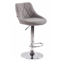 BARHOCKER Lazius, Gestell Metall in Chromoptik, Stoff Grau - Chromfarben/Grau, Textil/Metall (46/100/49cm) - TPFLiving