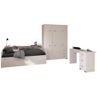 JUGENDZIMMER Sleep 42 in Weiß 4 teilig - Weiß, Holzwerkstoff (120/200/80cm)