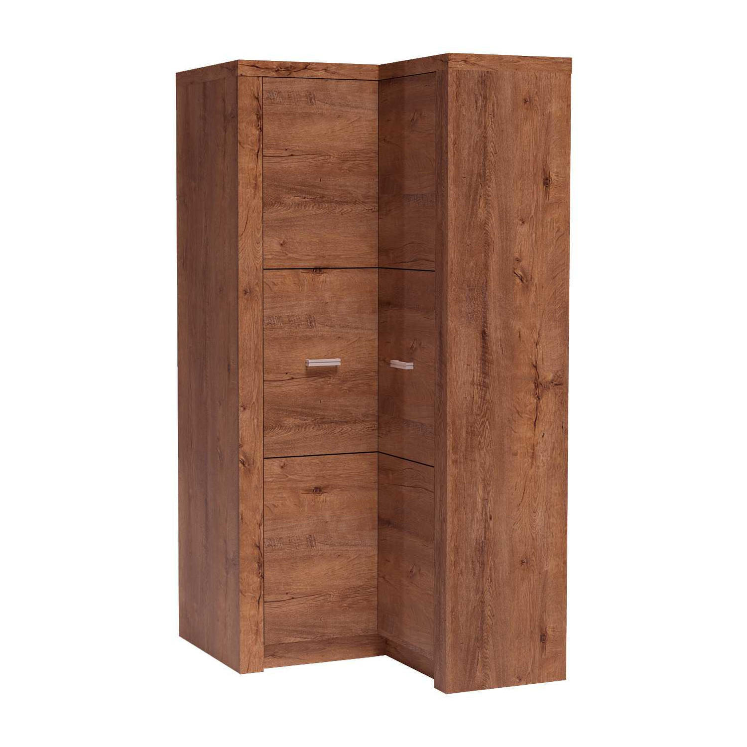 Koseto Eckkleiderschrank Braun 90x192x106 cm
