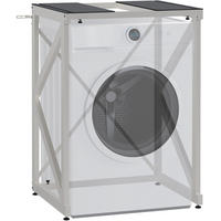 STAPELGESTELL für Wäschetrockner auf Waschmaschine RALF Weiß - Weiß, Metall (84/101/60cm) - DELUKE